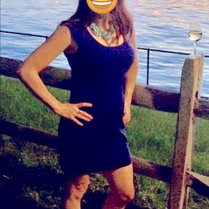 Royal blue knit dress
